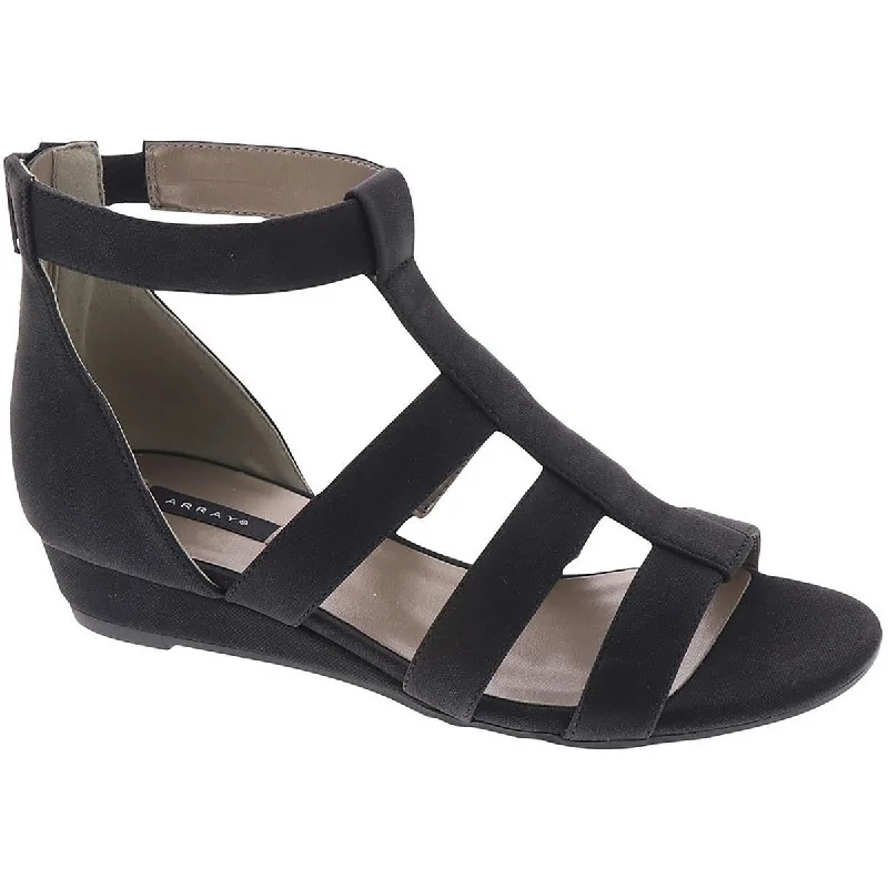 Array Womens Athena Open Toe Ankle Strap Wedge Sandals