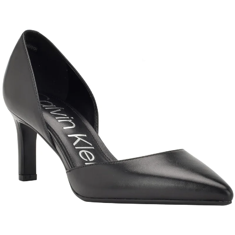 Calvin Klein Womens Laza Leather Slip-On Pumps