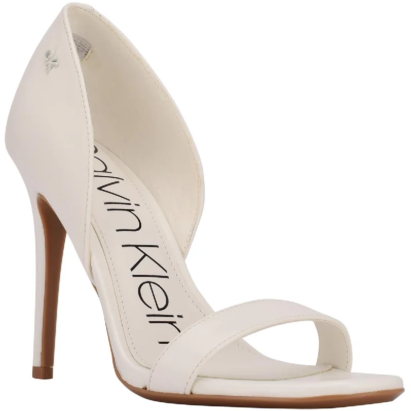 Calvin Klein Womens Metino Faux Leather Open Toe D'Orsay Heels