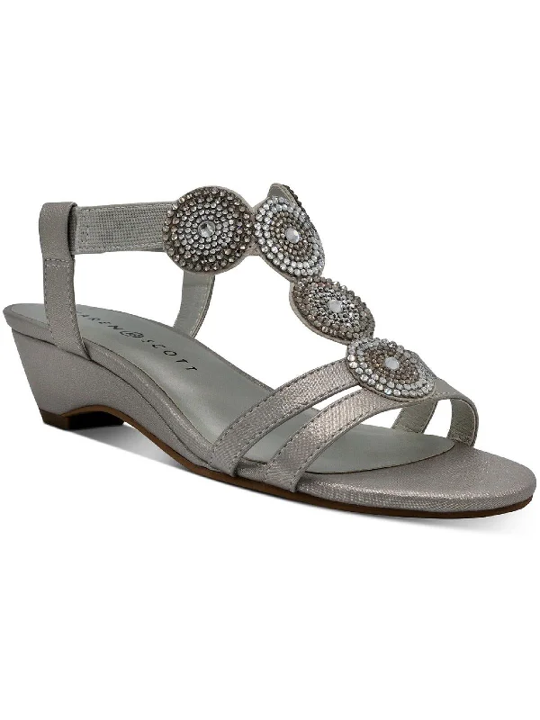 Catrinaa Womens Faux Leather Embellished Evening Sandals