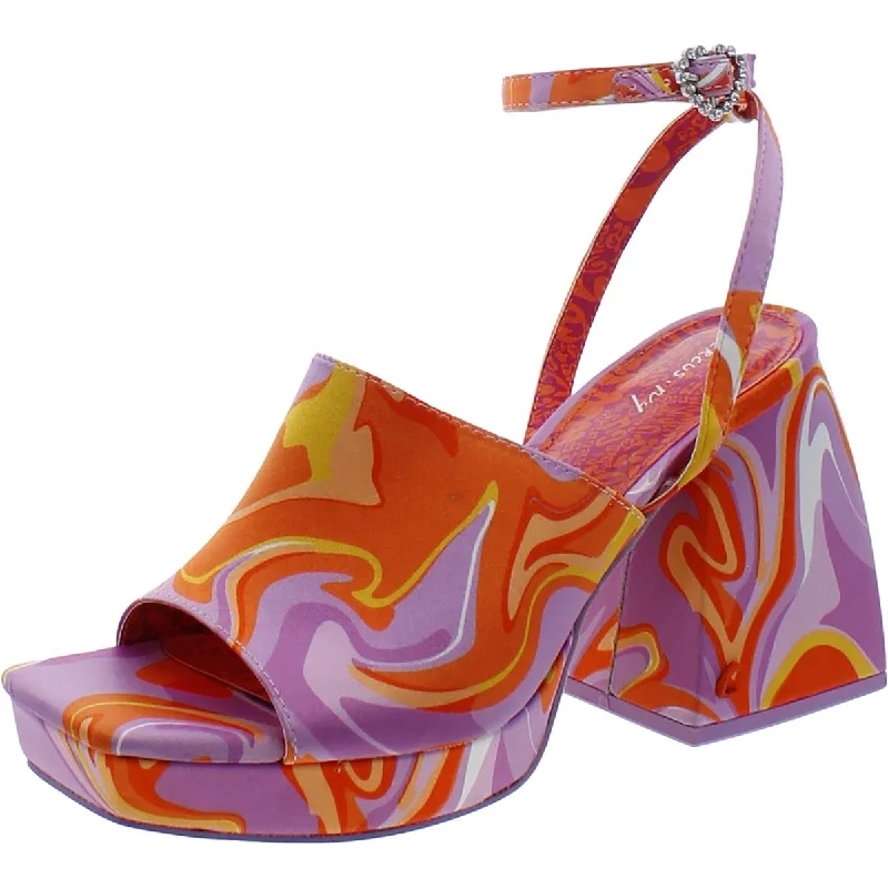 Circus by Sam Edelman Womens Miranda Jewel Printed Ankle Strap Platform Sandals