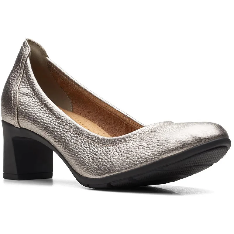 Clarks Womens Neiley Pearl Leather Slip On Pumps