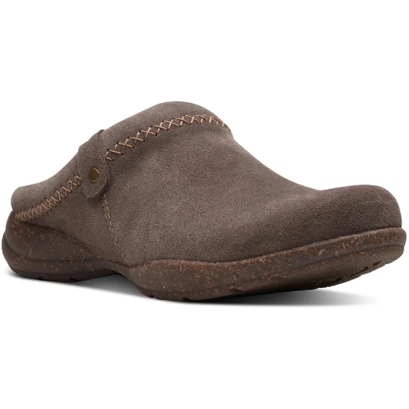 Clarks Womens Roseville Echo Suede Slip On Clogs