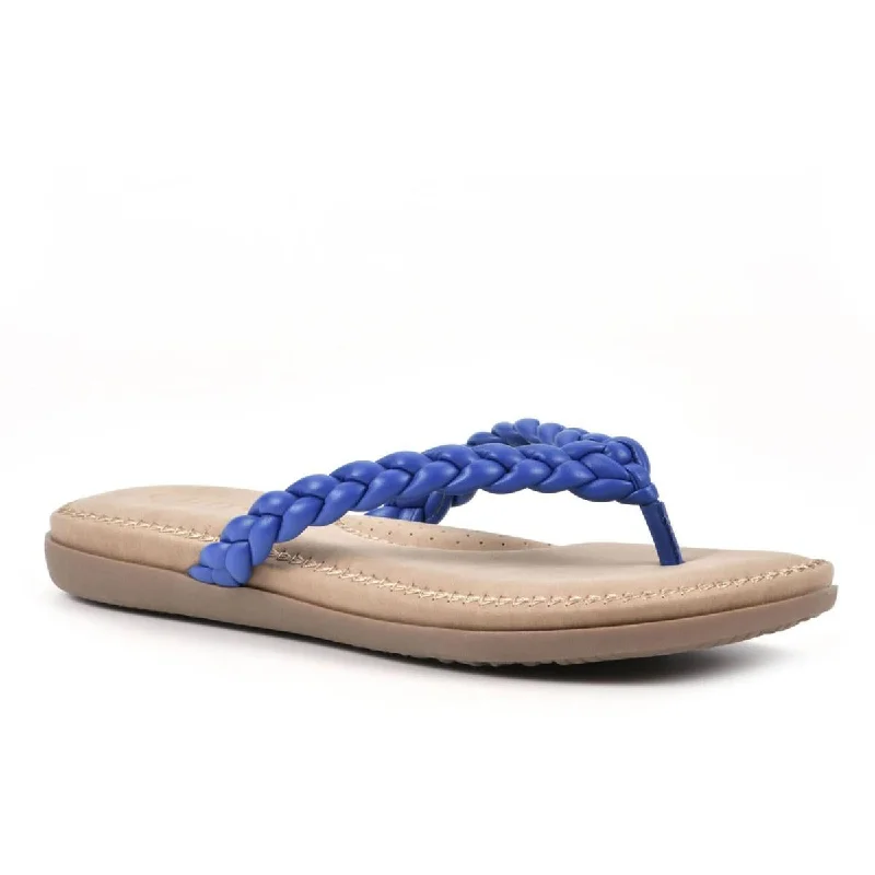 Cliffs by White Mountain Womens Freedom  Braided Slip On Thong Sandals