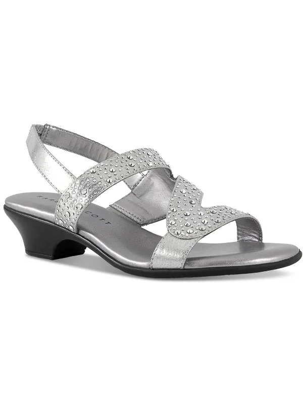 Elinna Womens Sparking Asymmetrical Straps Ankle Strap