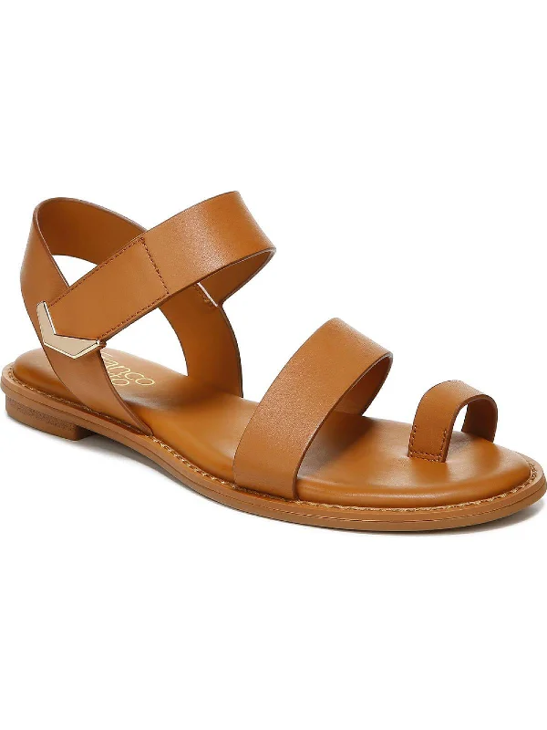 Graze Womens Leather Ankle Strap Strappy Sandals