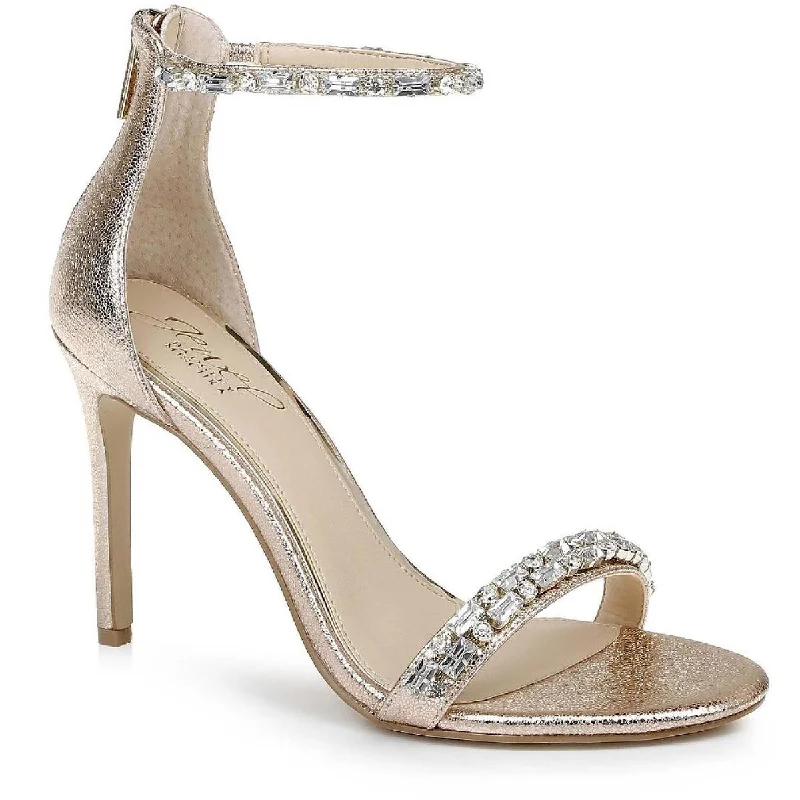 Jewel Badgley Mischka Womens Campbell Jeweled Stiletto Ankle Strap