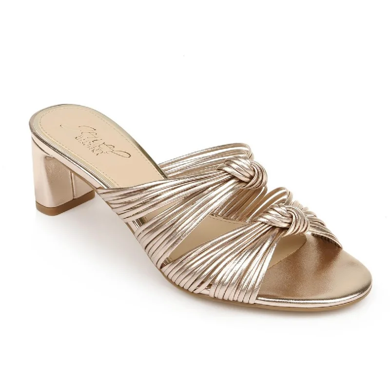 Jewel Badgley Mischka Womens Leather Strappy Pumps