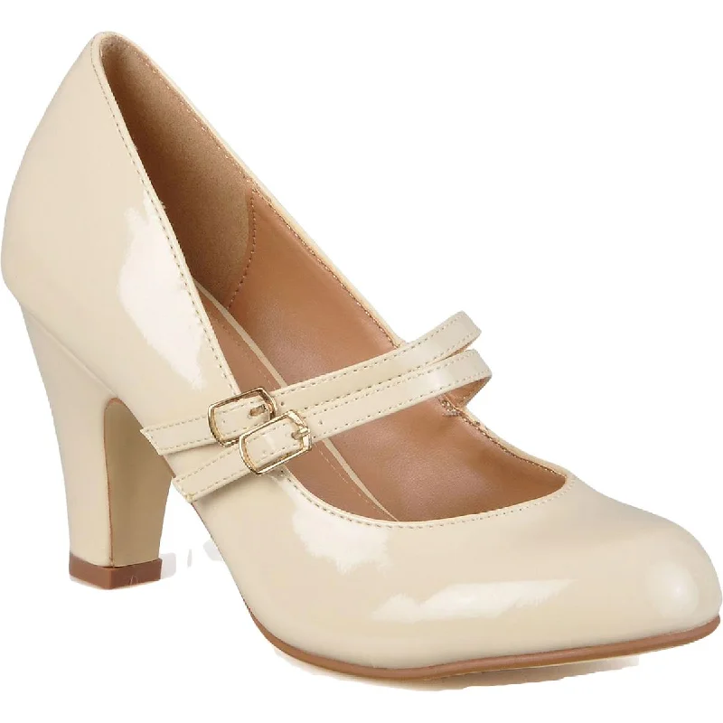 Journee Collection Womens Wendy Patent Round Toe Pumps