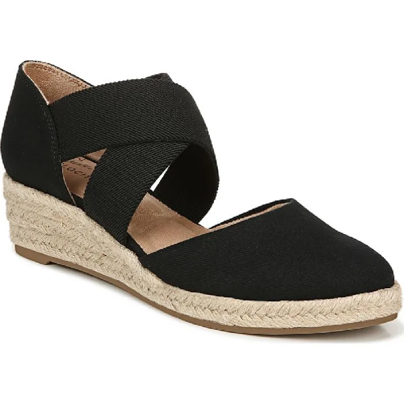 LifeStride Womens Keaton  Canvas Slip On Wedge Heels