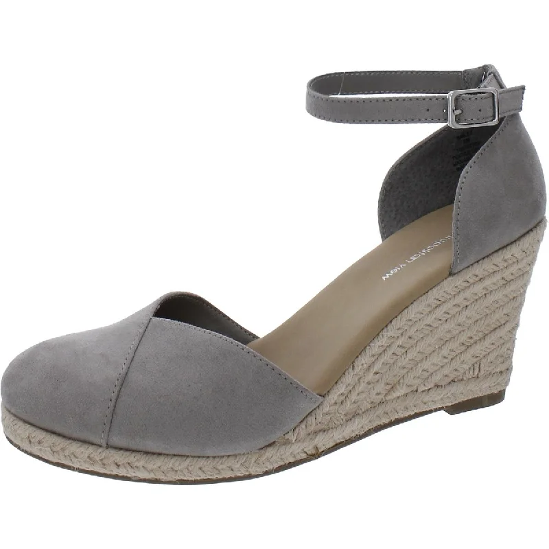 Metropolitan View Womens Bailey Faux Suede Ankle Strap Pumps