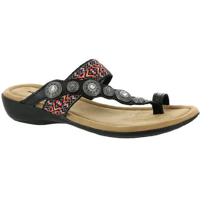 Minnetonka Womens Sasha Slip On Embellished Slide Sandals