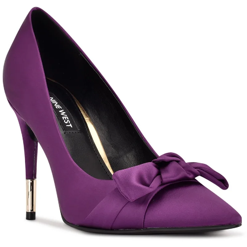 Nine West Womens Bowy Satin Bow Pumps