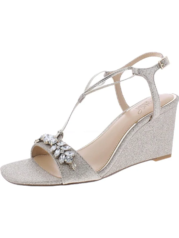 Oakes Womens Rhinestone Slingback Evening Sandals