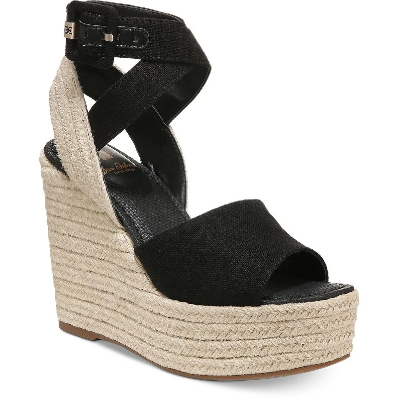 Sam Edelman Womens Vada Criss-Cross Front Wedge Platform Sandals