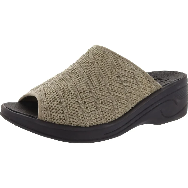 SoLite by Easy Street Womens Airy Knit Open Toe Wedge Sandals