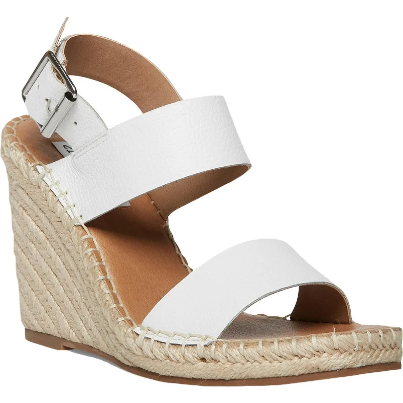 Steve Madden Women's Uri Leather Espadrille Wedge Heel Sandal