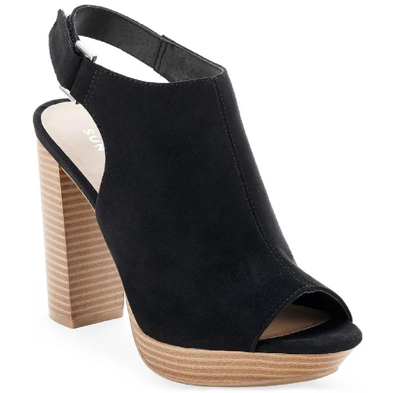 Sun + Stone Womens Rebeccaa Microsuede Sling Back Heels