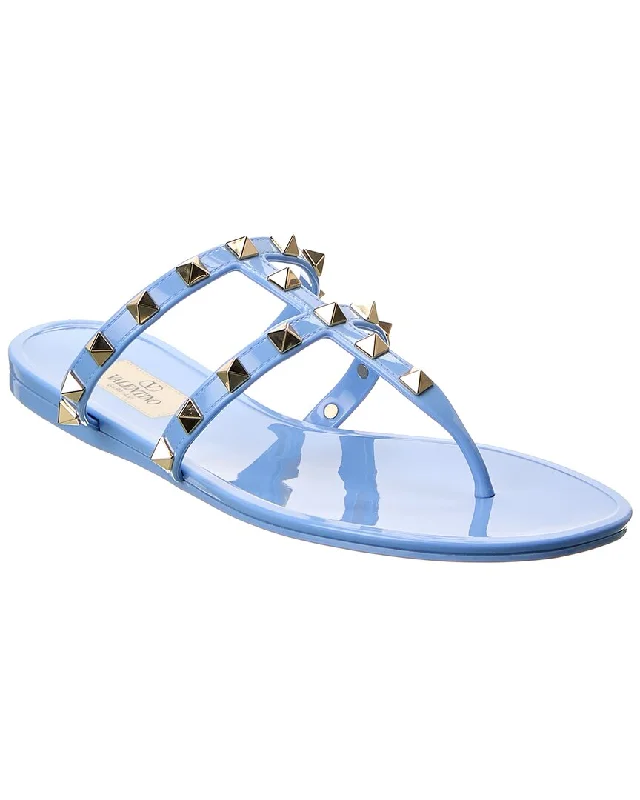 Valentino Rockstud Caged Rubber Sandal