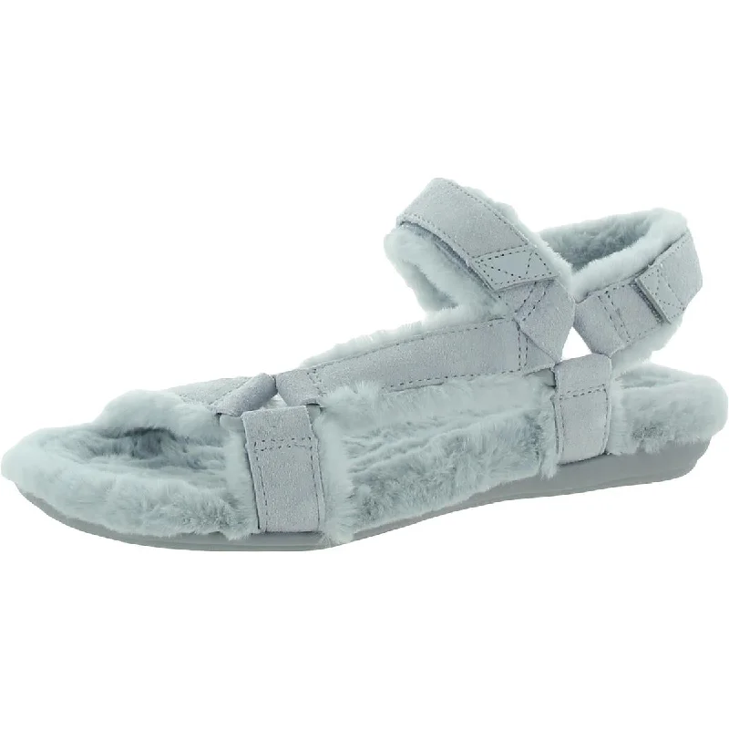 Vionic Womens Viva Faux Fur Casual Strap Sandals