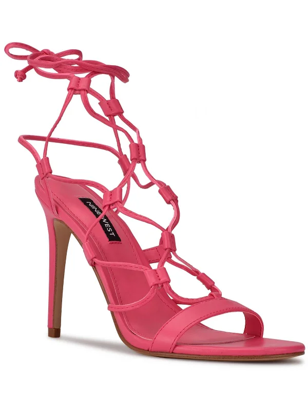 Womens Faux Leather Strappy Heels