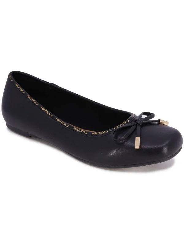 Alix Womens Faux Leather Slip On Ballet Flats