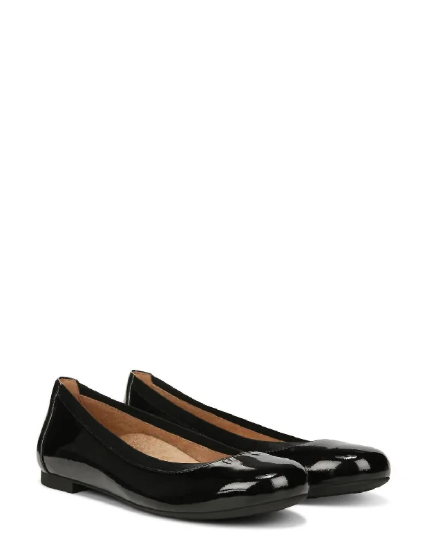 Anita Supportive Ballet Flat - Medium Width In Black Patent