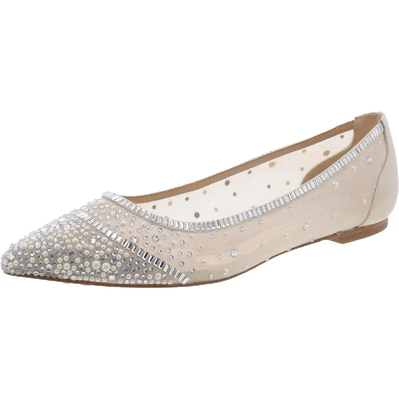 Babette Womens Satin Slip-On Ballet Flats