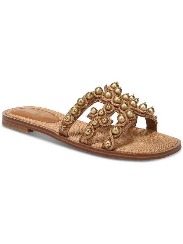 Best Deals Of The Season Bay Soleil Womens Raffia Slip-On Slide Sandals