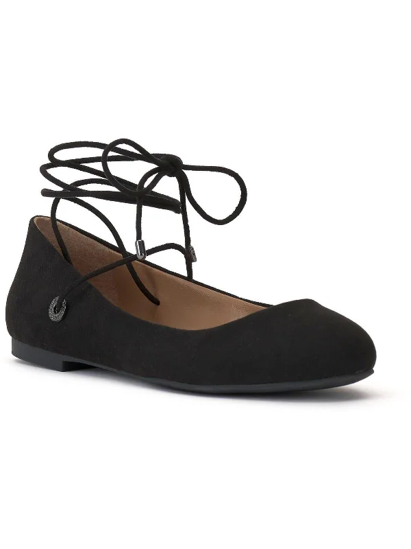 Bingley Womens Faux Suede Lace Up Flats