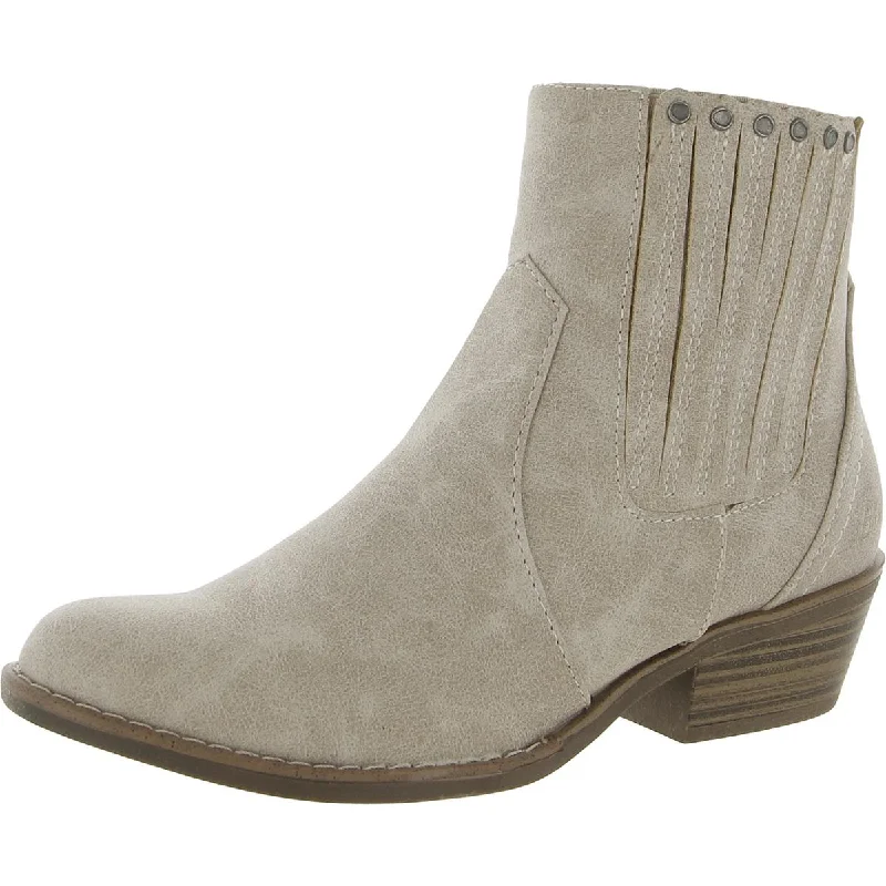 Blowfish Womens Caitlynn Textured Block Heel Ankle Boots