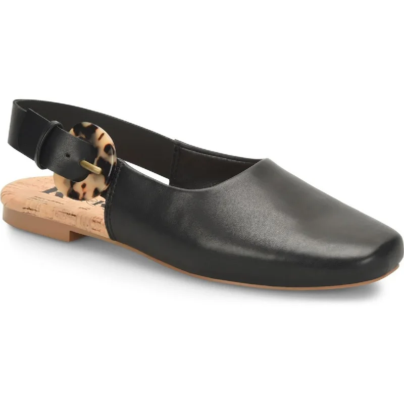 Blush Womens Faux Leather Slip-On Slingbacks