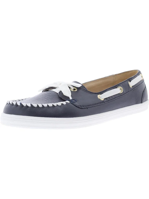 Bonnie Weekend Womens Leather Slip On Boat Shoes