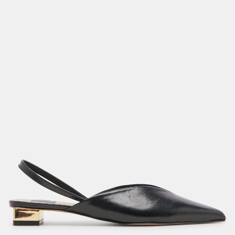 Byanca Flats Black Leather