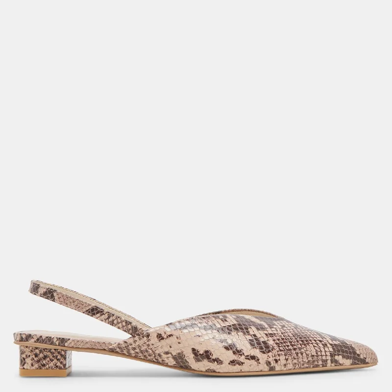 Byanca Flats Sand Embossed Leather