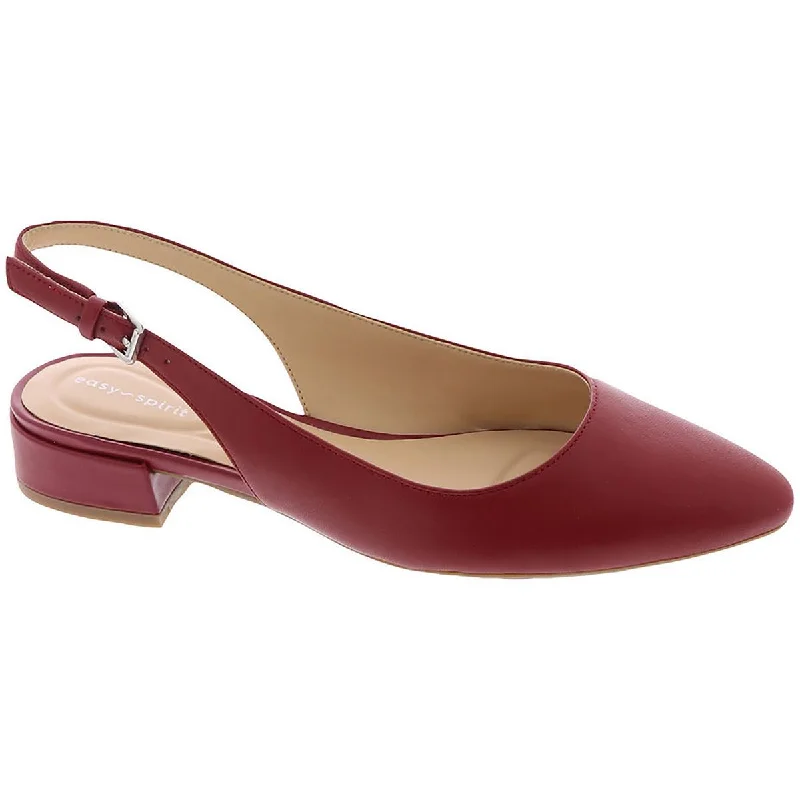 Cassius Womens Leather Adjustable Slingbacks