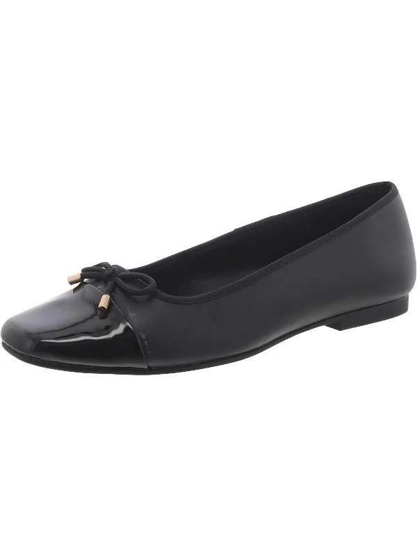 Celsiuss Womens Faux Leather Bow Ballet Flats