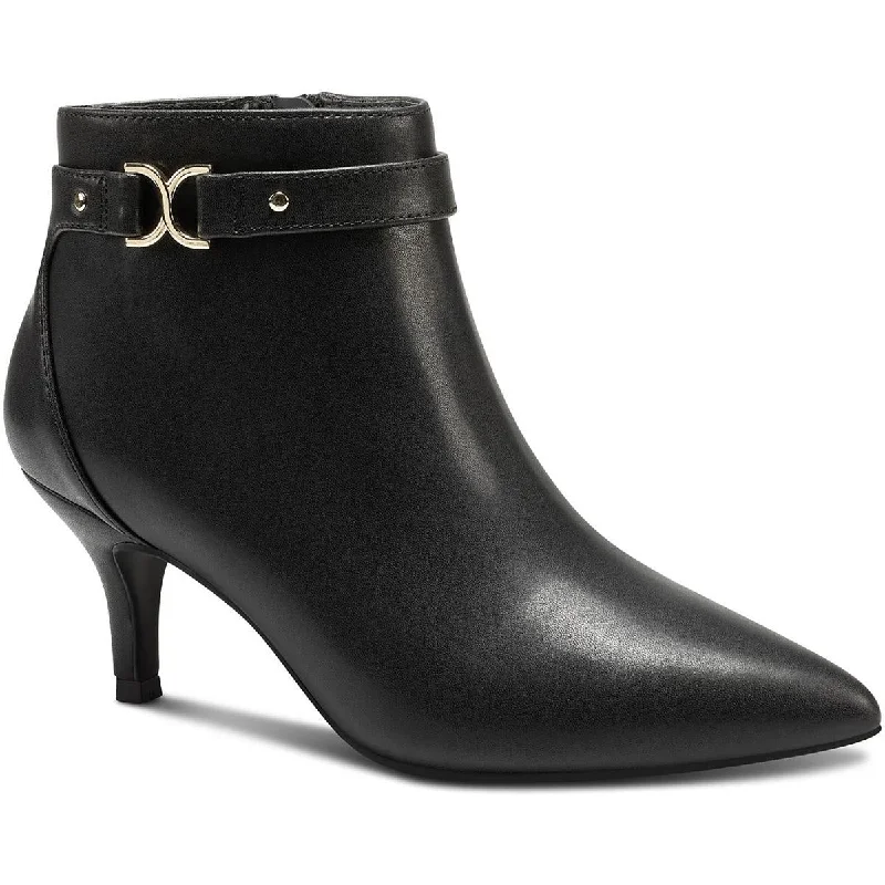 Charter Club Womens Ulyssa  Zipper Faux Leather Booties