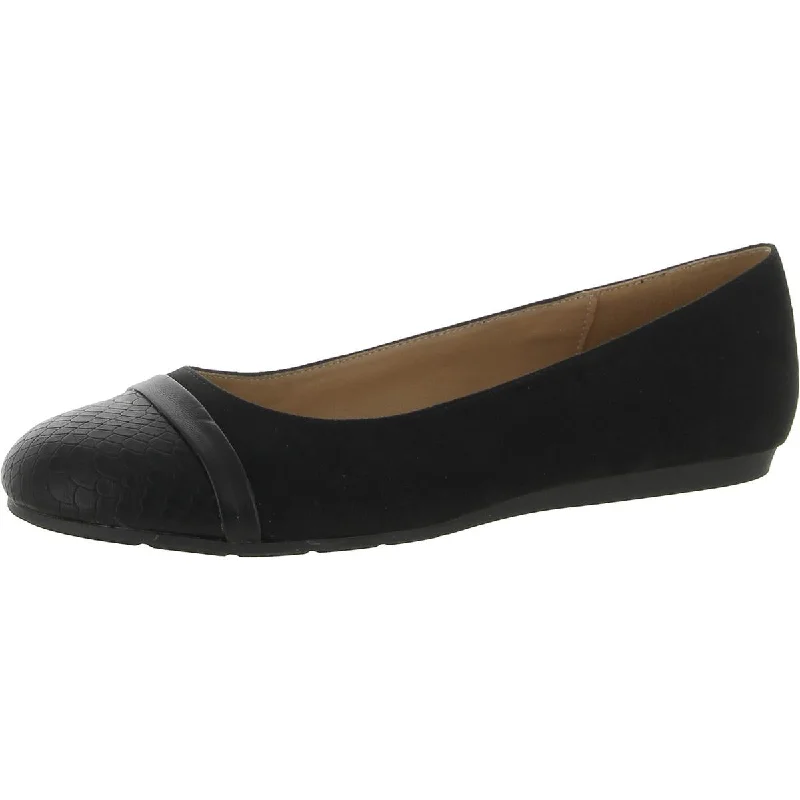 Circe Womens Faux Suede Slip On Ballet Flats