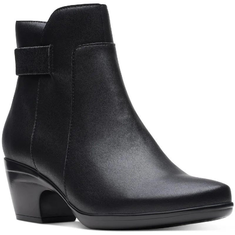 Clarks Womens Emily Holly Leather Ankle Boots