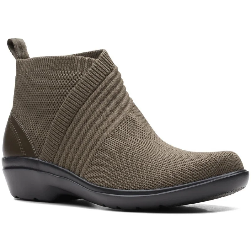 Clarks Womens Sashlyn  Comfort Insole Knit Ankle Boots