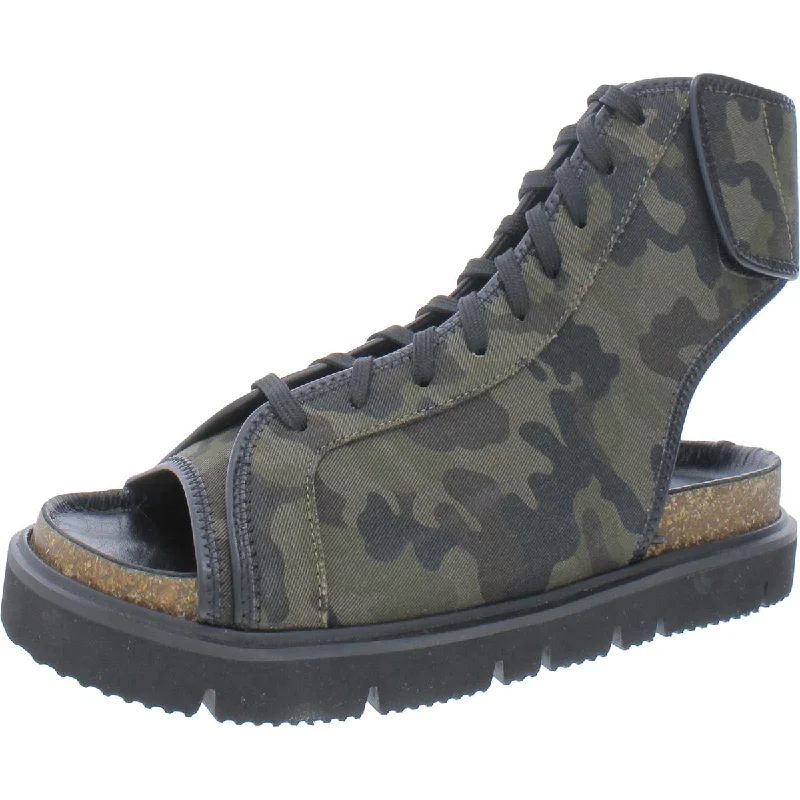 COMBAT SANDAL Womens Camouflage Open Toe Lace-Up