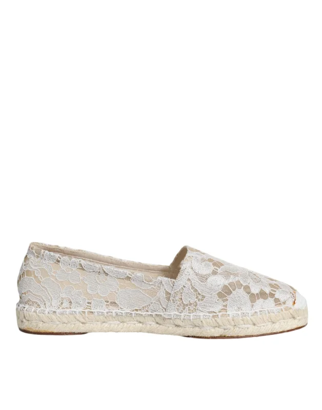 Dolce & Gabbana  Lace Viscose Espadrilles Flats Women's Shoes