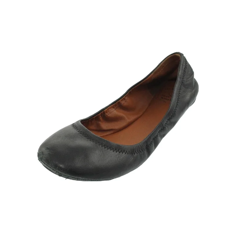 Emmie Womens Leather Round-Toe Ballet Flats