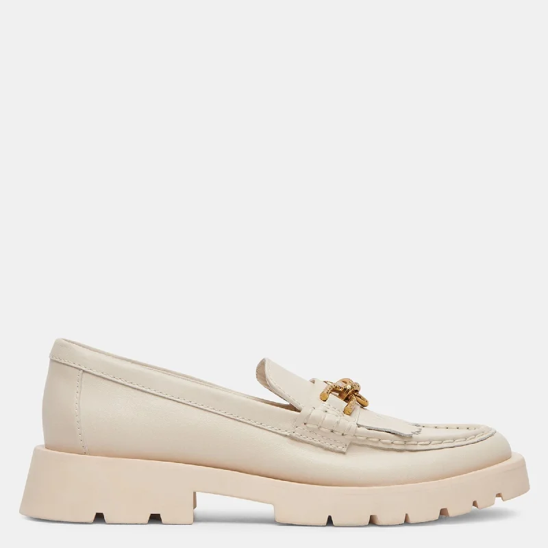 ERNA FLATS IVORY LEATHER