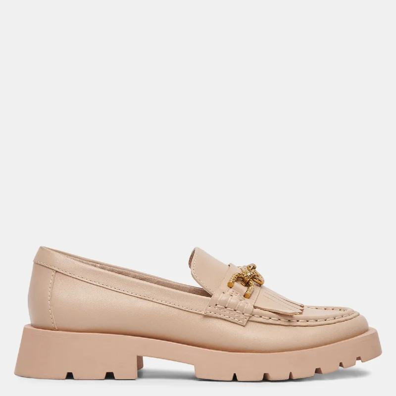 ERNA WIDE FLATS LT BLUSH LEATHER