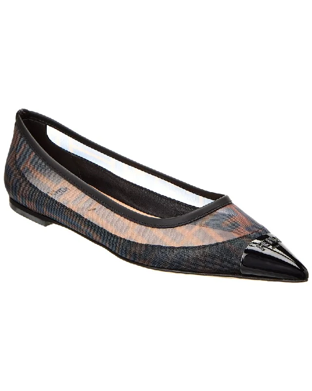 FENDI Colibri FF Mesh & Leather Flat