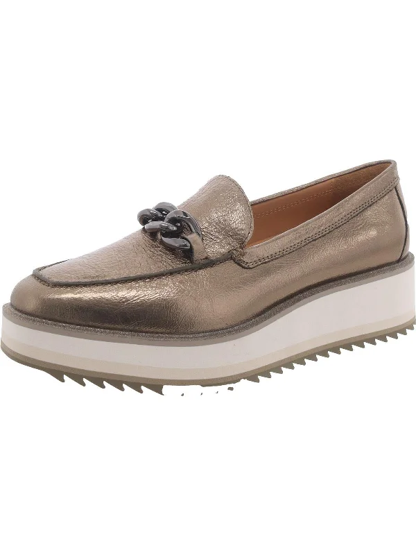 Gracelyn Womens Leather Chain Loafers