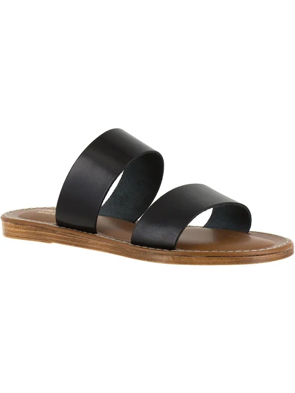 IMO ITALY Womens Leather Slip On Slide Sandals