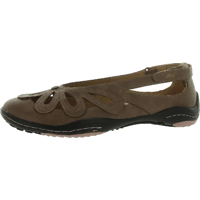 Juniper Womens Vegan Leather Round Toe Ballet Flats